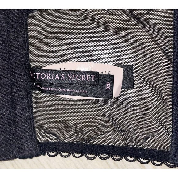 Victorias Secret Padded Lace Longline Bra Corset Lace Underwire Womens 32D New - Picture 6 of 6